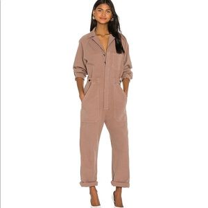 Shay Easy Side Button Jumpsuit in Redwood
